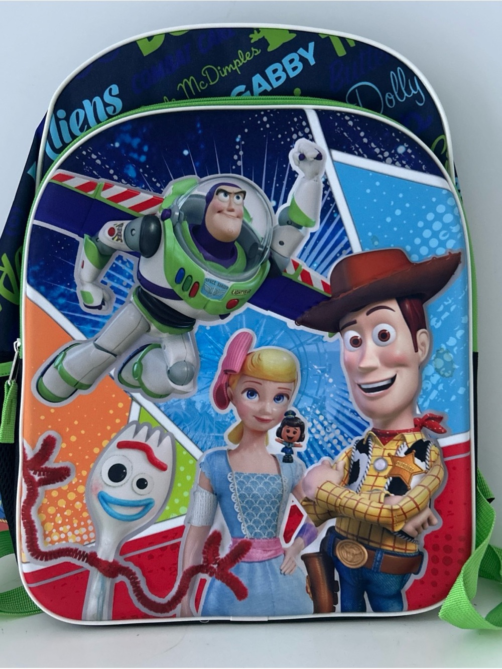 Disney Toy Story Backpack 3D Design w Front Pocket & Adjustable & Padded Straps